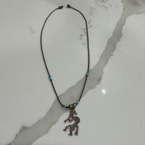 Silver Kokopelli Pendant Necklace